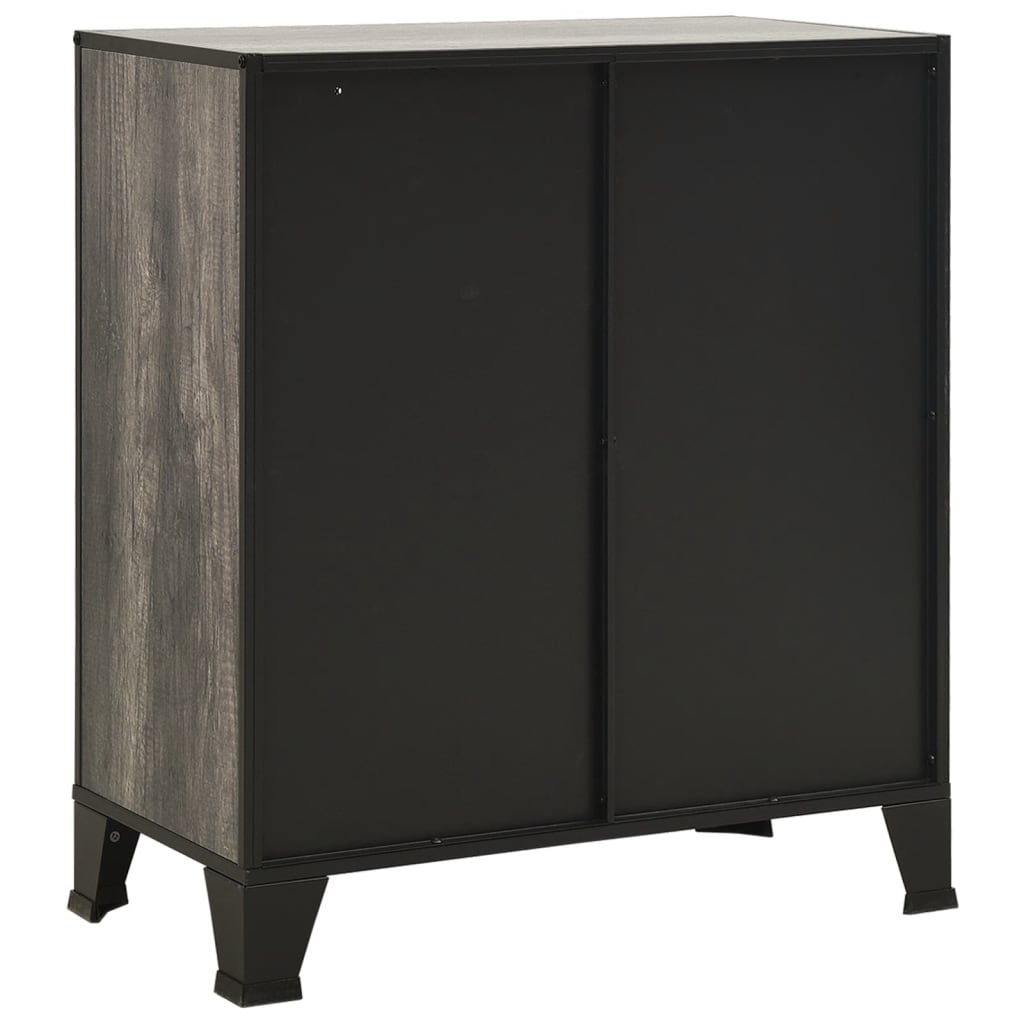 Dulapuri de depozitare, 2 buc., gri, 72x36x82 cm, metal/MDF