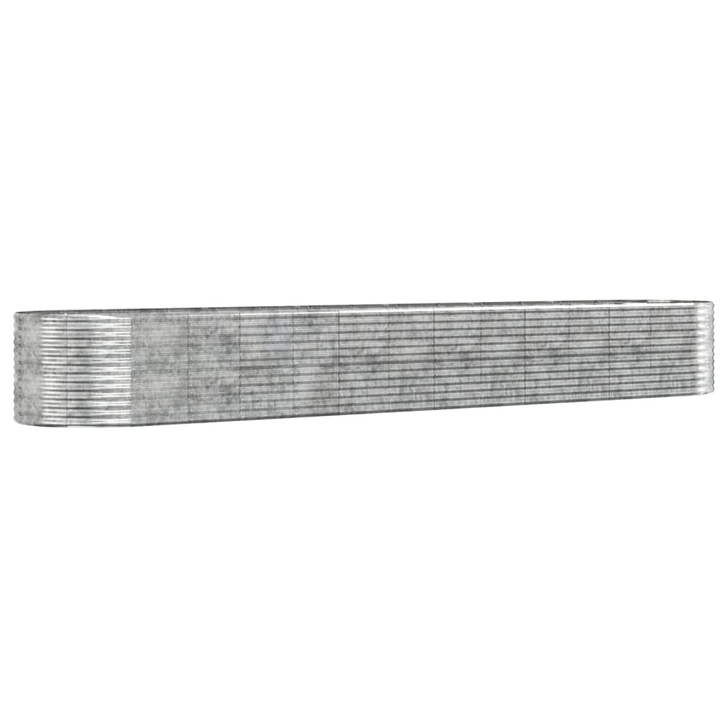 Strat înălțat grădină argintiu, oțel vopsit electrostatic