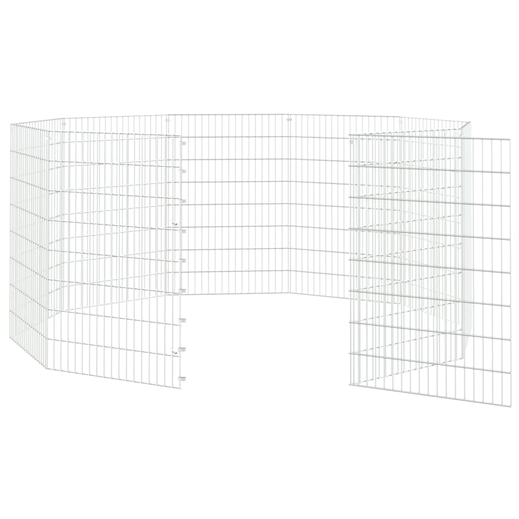 Adăpost pentru animale cu 10 panouri, 54x80 cm, fier galvanizat