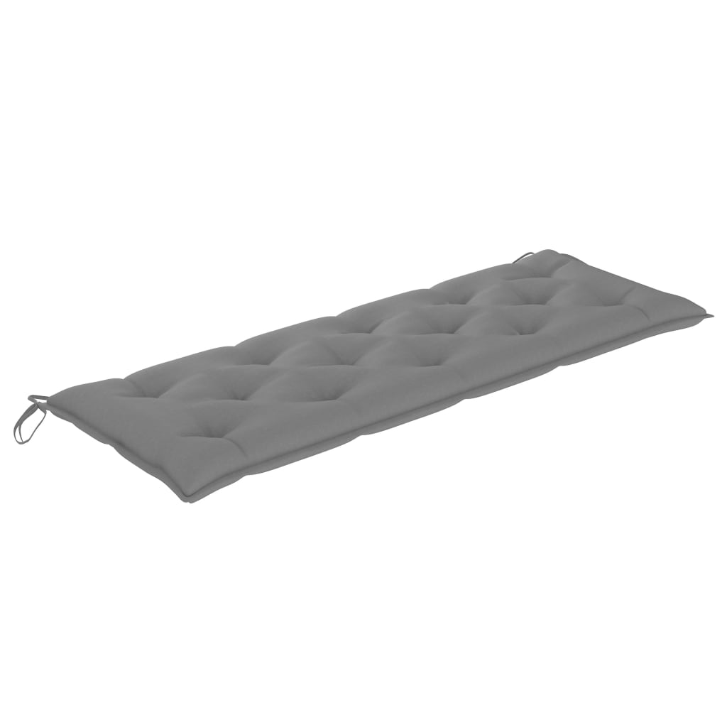 Bancă Batavia cu pernă gri, 150 cm, lemn masiv de tec