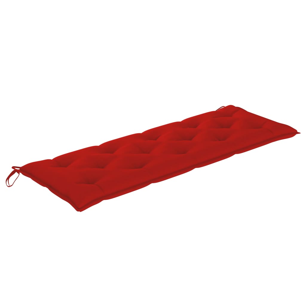 Bancă Batavia cu pernă roșie, 150 cm, lemn masiv de tec