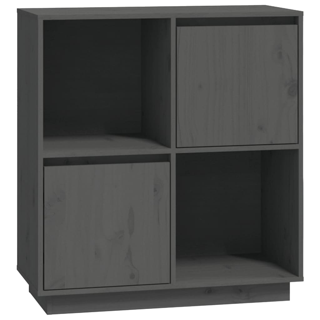 Dulap, gri, 74x35x80 cm, lemn masiv de pin