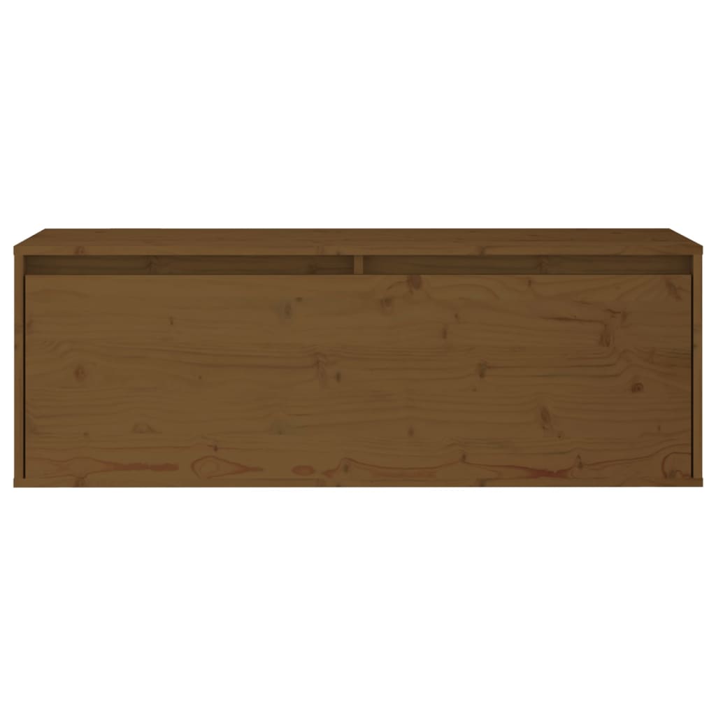 TV chests, 2 pcs., honey brown, solid pine wood