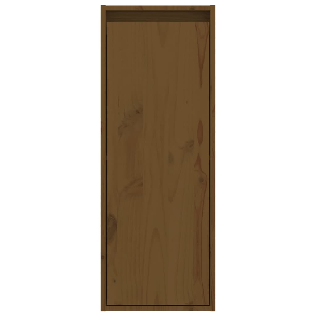 TV chests, 2 pcs., honey brown, solid pine wood