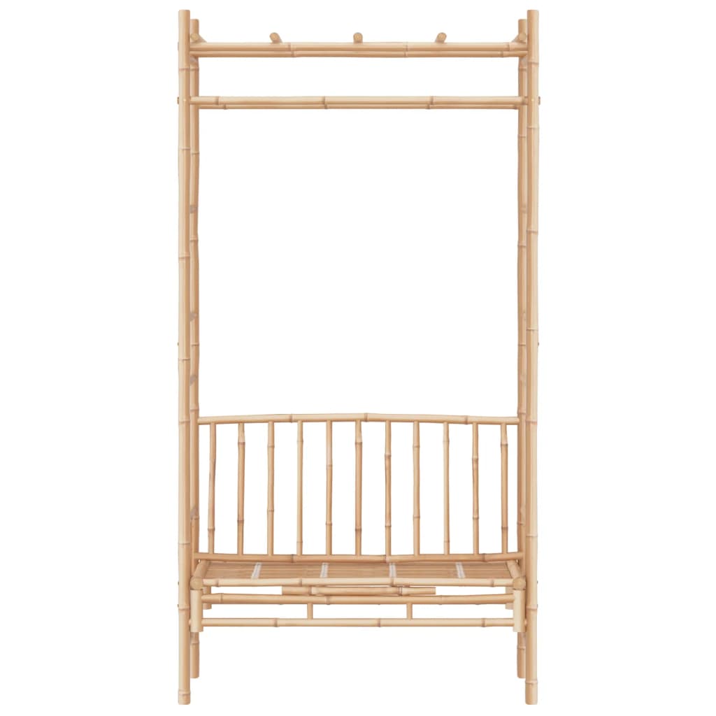Bancă de grădină cu pergolă, 116 cm, bambus