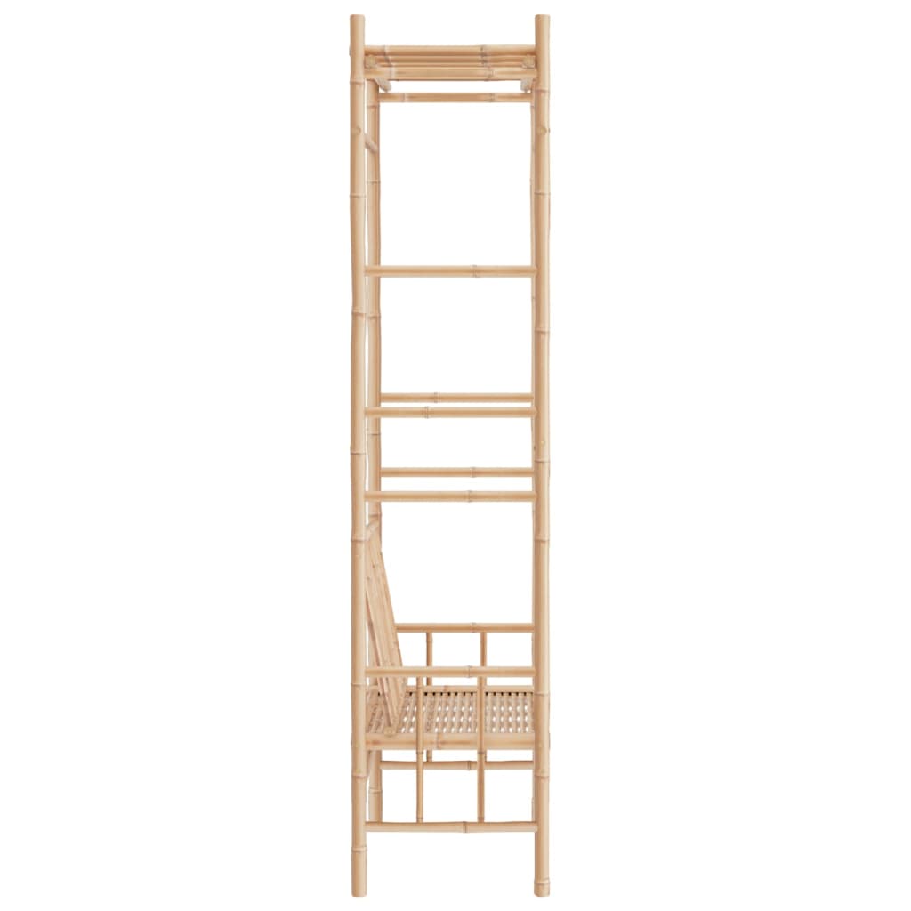 Bancă de grădină cu pergolă, 116 cm, bambus
