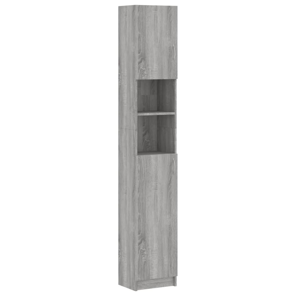 Bathroom cabinet, sonoma grey, 32x25.5x190 cm, processed wood
