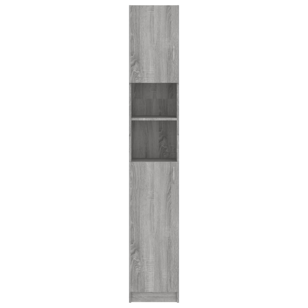 Bathroom cabinet, sonoma grey, 32x25.5x190 cm, processed wood