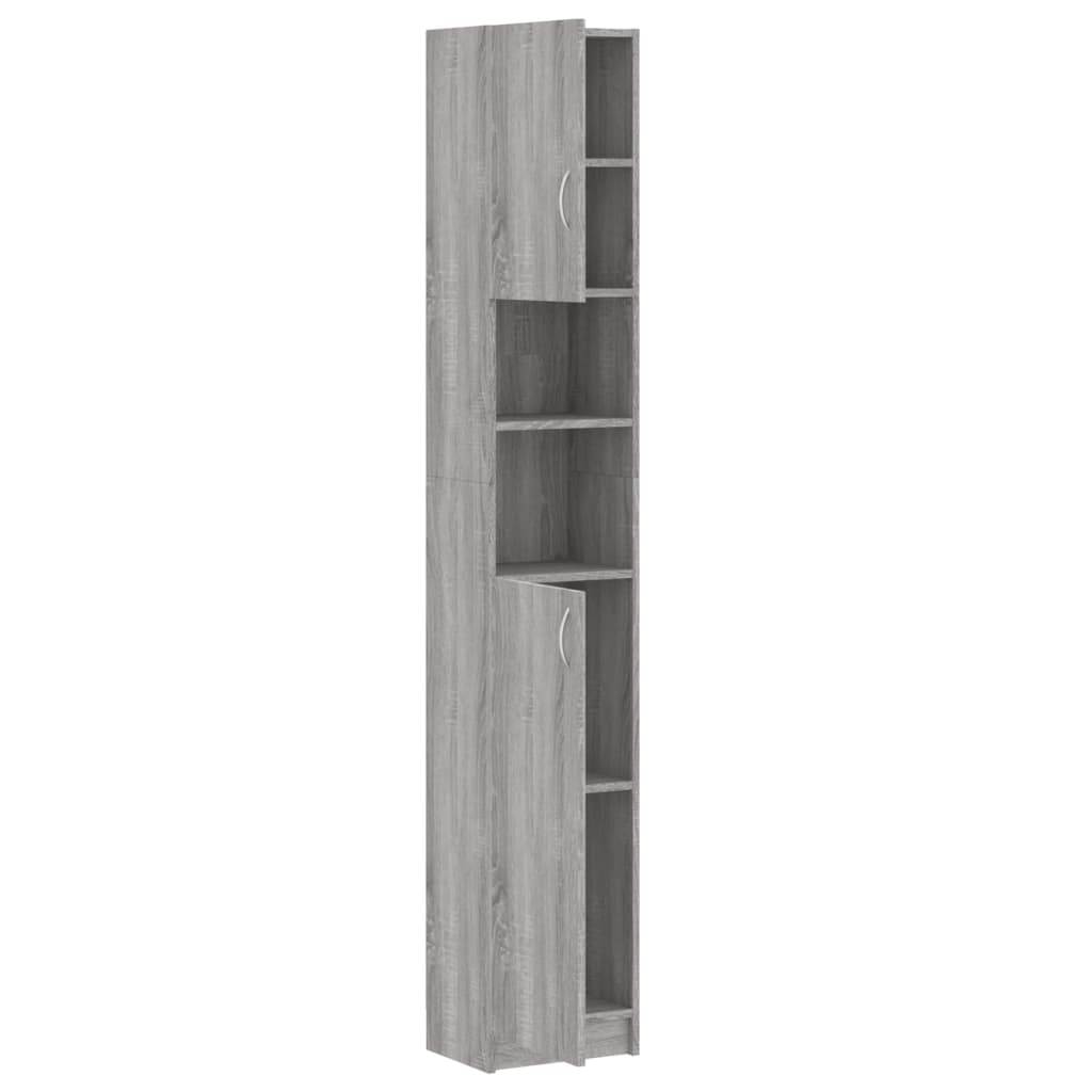 Bathroom cabinet, sonoma grey, 32x25.5x190 cm, processed wood