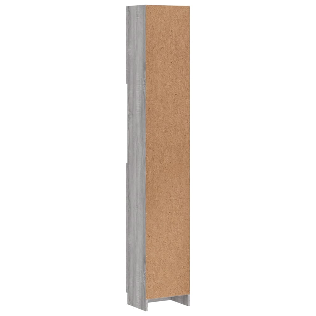 Bathroom cabinet, sonoma grey, 32x25.5x190 cm, processed wood