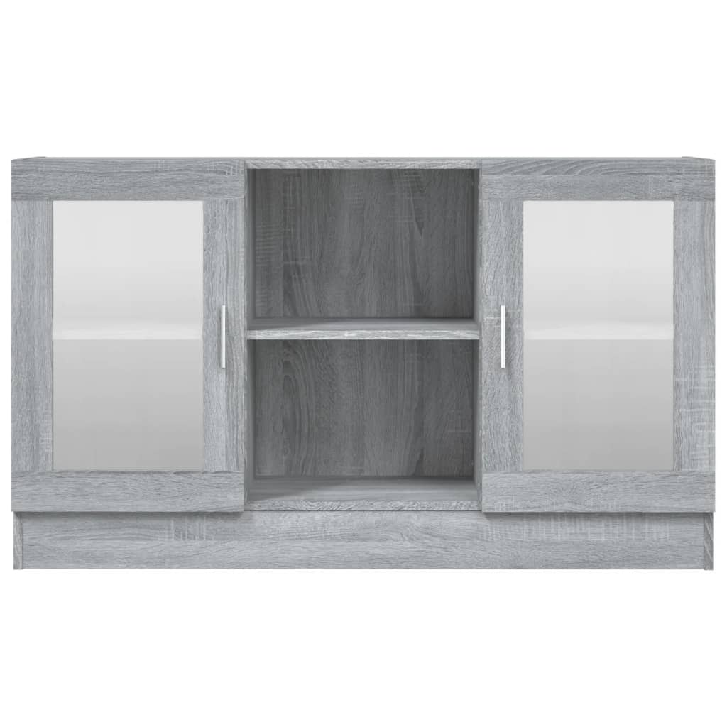 Dulap vitrină, gri sonoma, 120x30,5x70 cm, lemn prelucrat