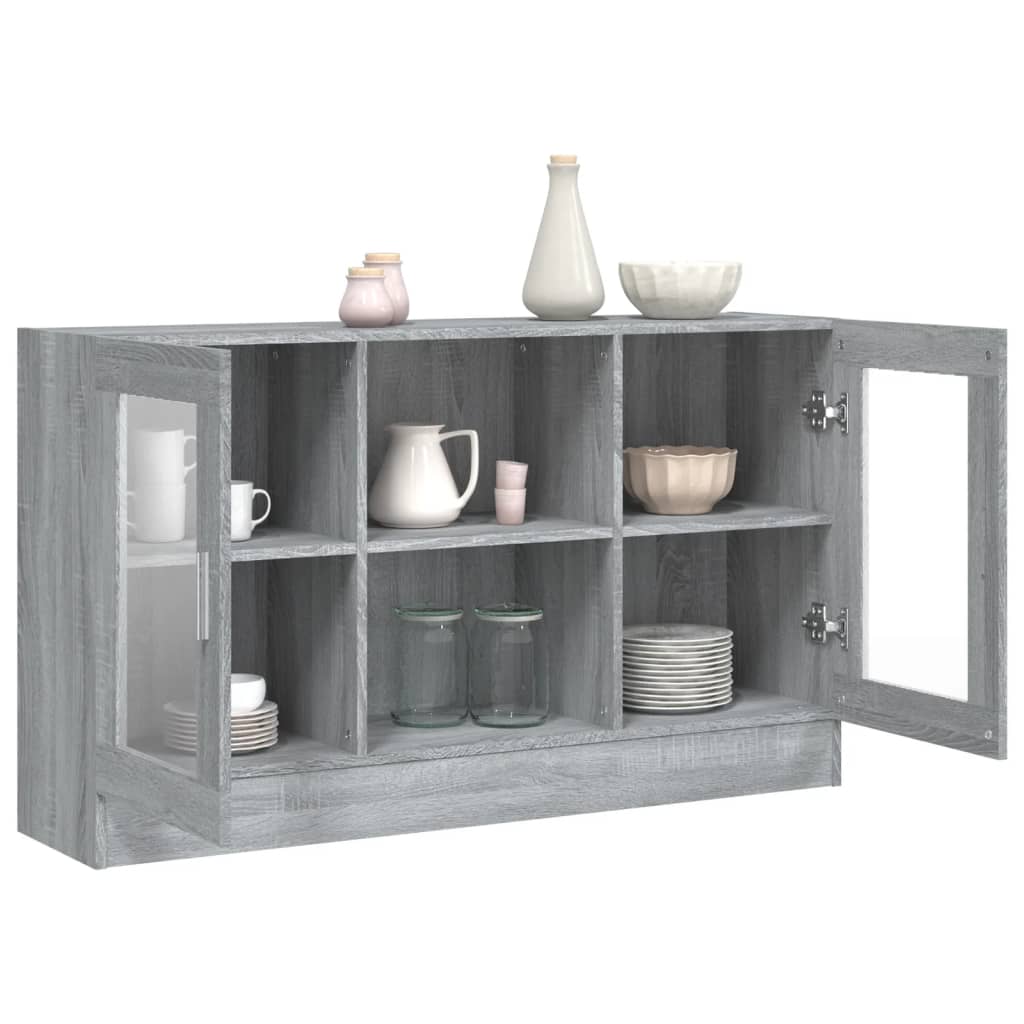 Dulap vitrină, gri sonoma, 120x30,5x70 cm, lemn prelucrat