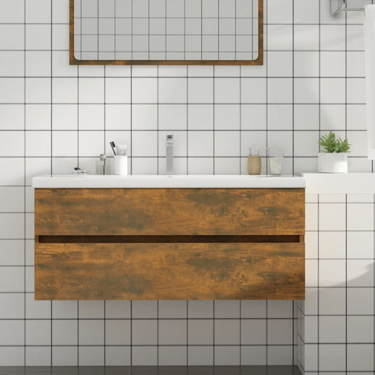 Sink cabinet, smoky oak, 100x38.5x45 cm, processed wood