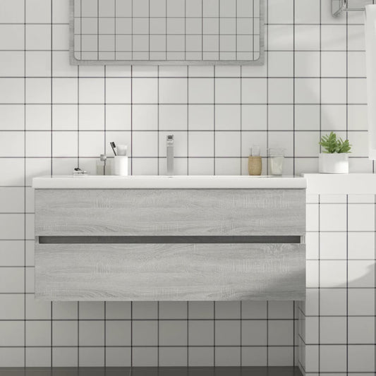 Sink cabinet, sonoma grey, 100x38.5x45 cm, processed wood