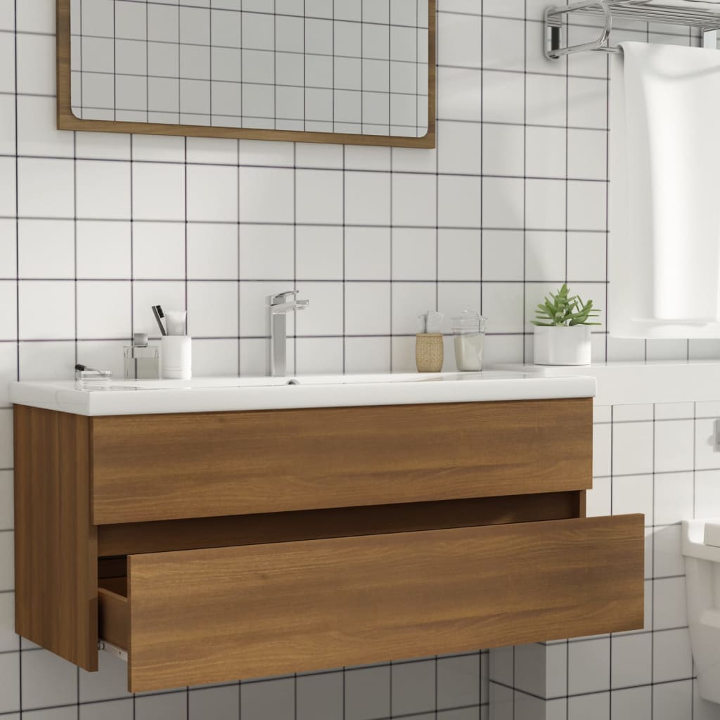 Sink cabinet, brown oak, 100x38.5x45 cm, processed wood