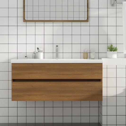 Sink cabinet, brown oak, 100x38.5x45 cm, processed wood