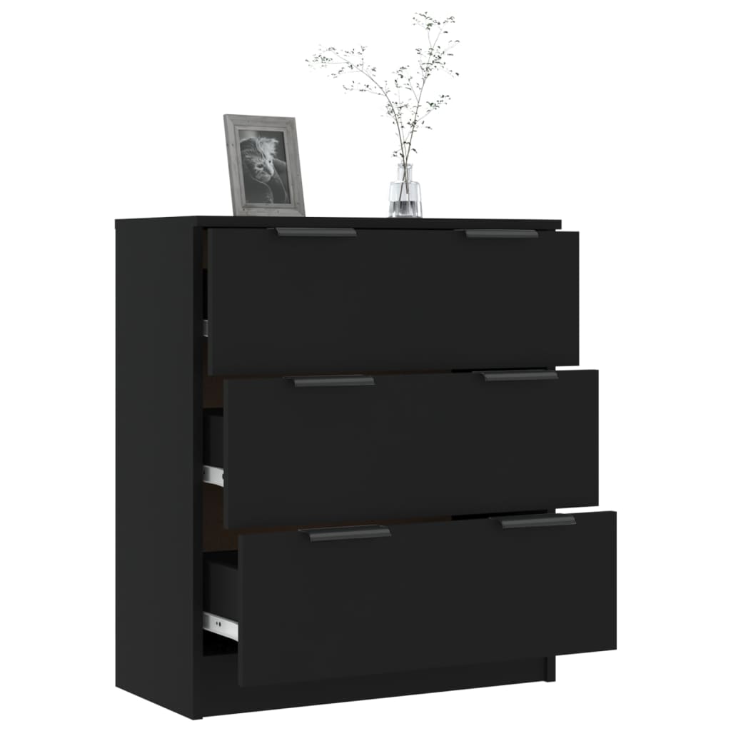 Sideboard, black, 60x30x70 cm, processed wood