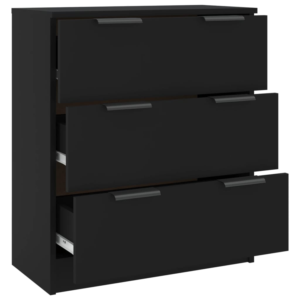 Sideboard, black, 60x30x70 cm, processed wood