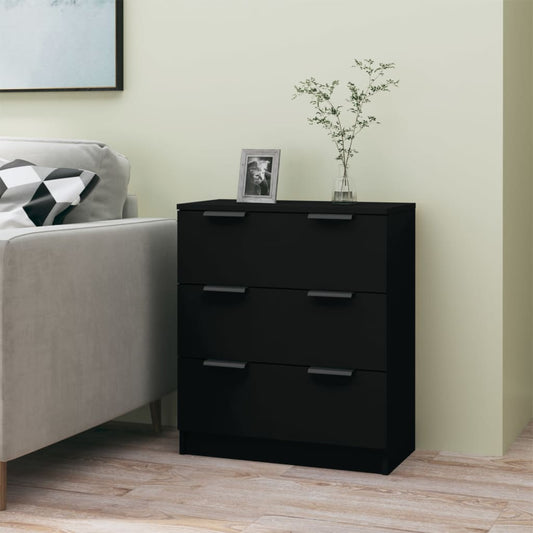 Sideboard, black, 60x30x70 cm, processed wood