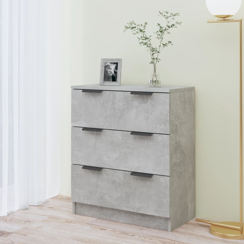 Dulap, gri beton, 60x30x70 cm, lemn prelucrat