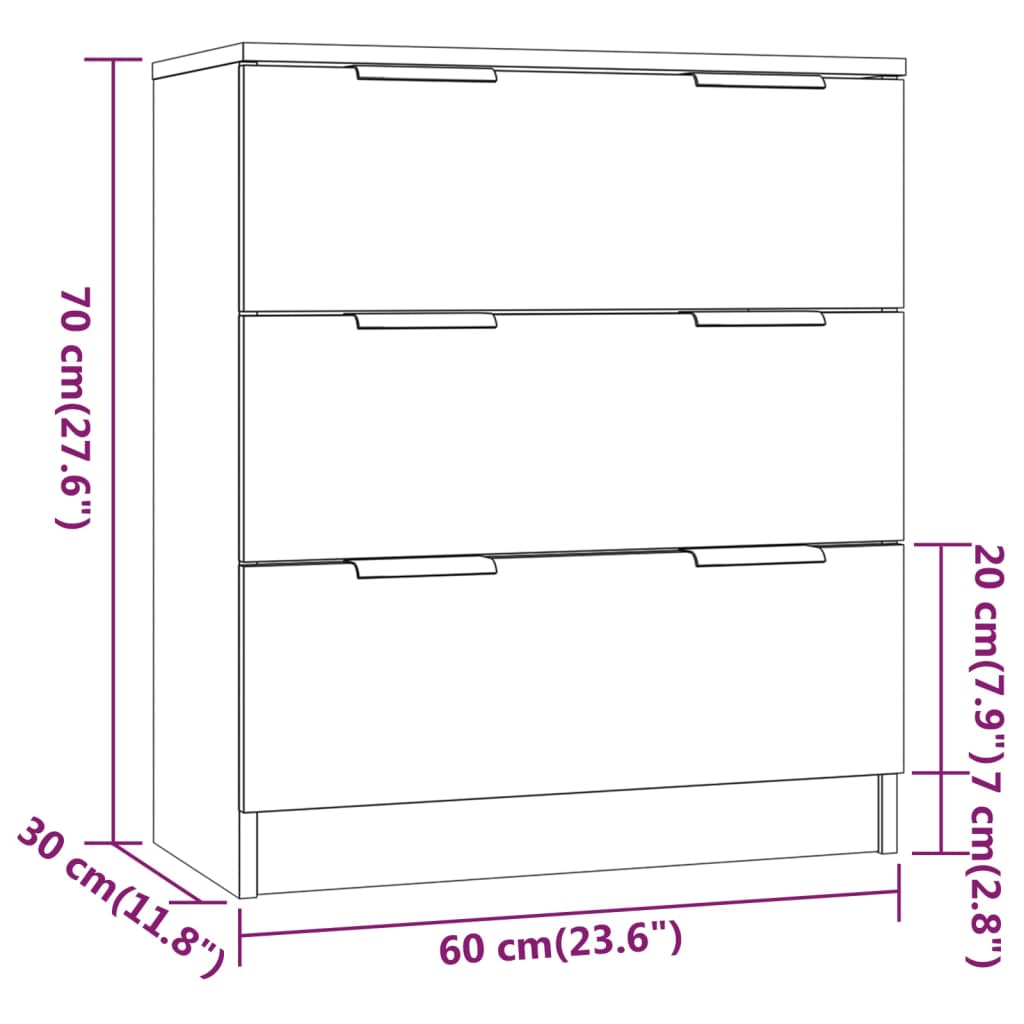 Dulap, gri beton, 60x30x70 cm, lemn prelucrat