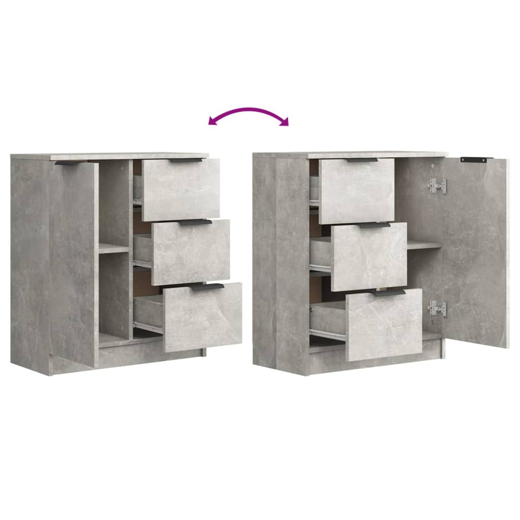 Dulap, gri beton, 60x30x70 cm, lemn prelucrat