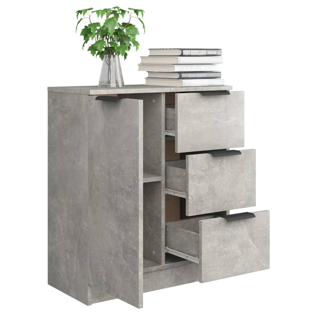 Dulap, gri beton, 60x30x70 cm, lemn prelucrat