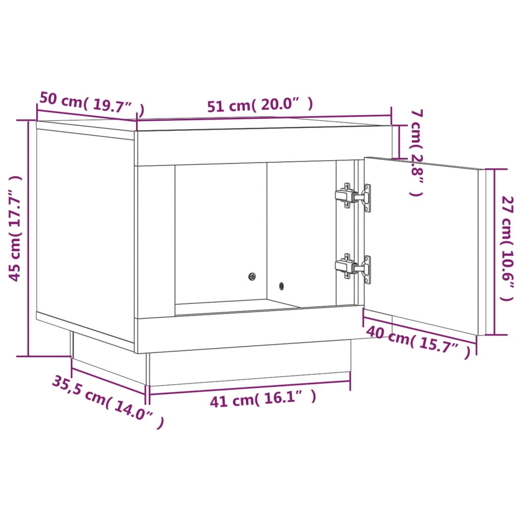 Coffee table, concrete grey, 51x50x45 cm, composite wood