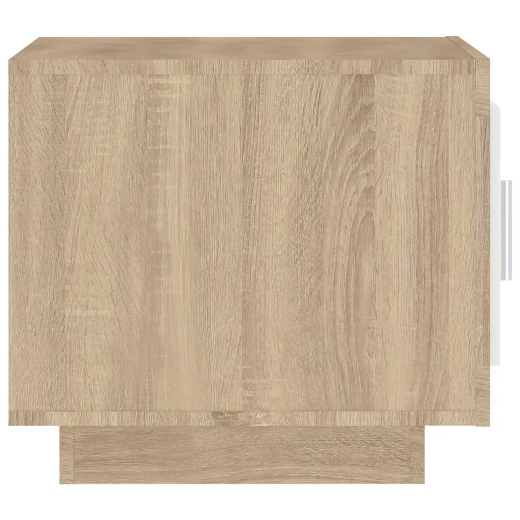 Coffee table, white and sonoma oak, 51x50x45cm, processed wood