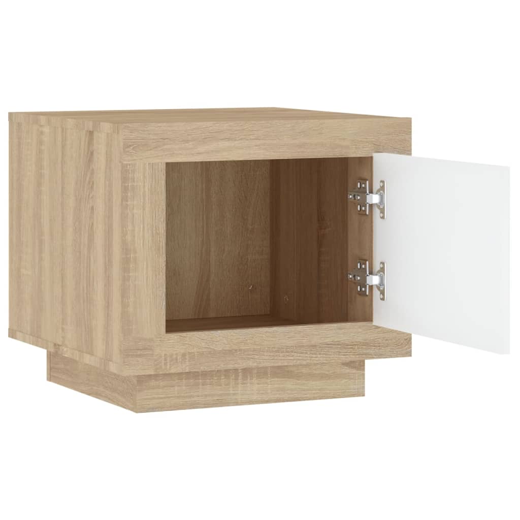 Coffee table, white and sonoma oak, 51x50x45cm, processed wood
