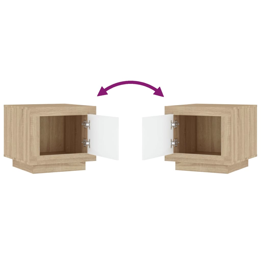 Coffee table, white and sonoma oak, 51x50x45cm, processed wood