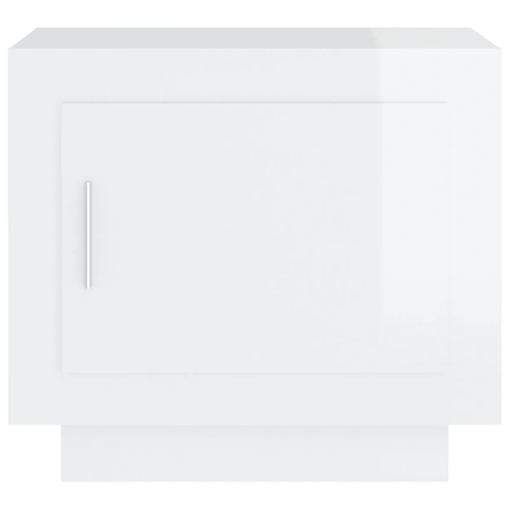 Coffee table, glossy white, 51x50x45 cm, composite wood
