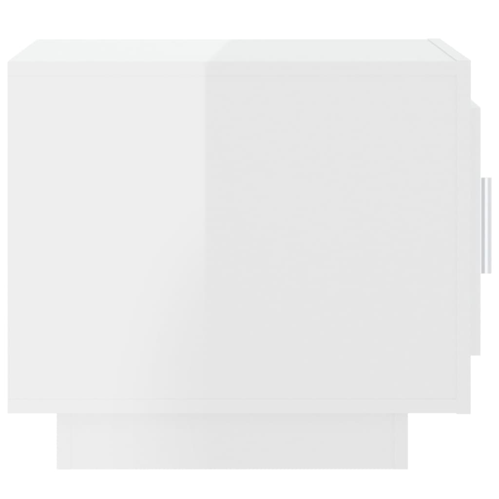 Coffee table, glossy white, 51x50x45 cm, composite wood