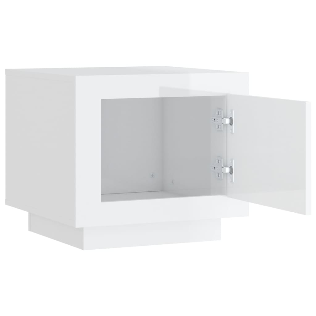 Coffee table, glossy white, 51x50x45 cm, composite wood