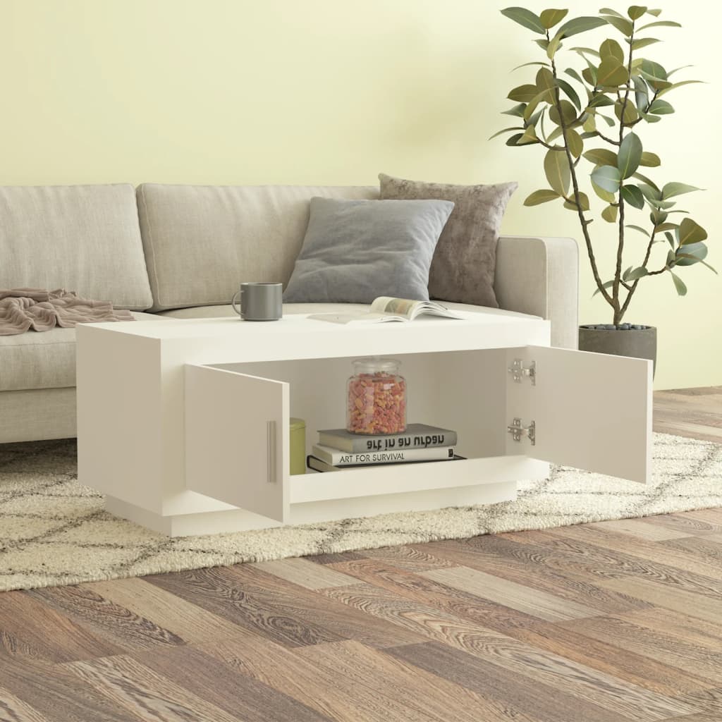Coffee table, white, 102x50x45 cm, composite wood