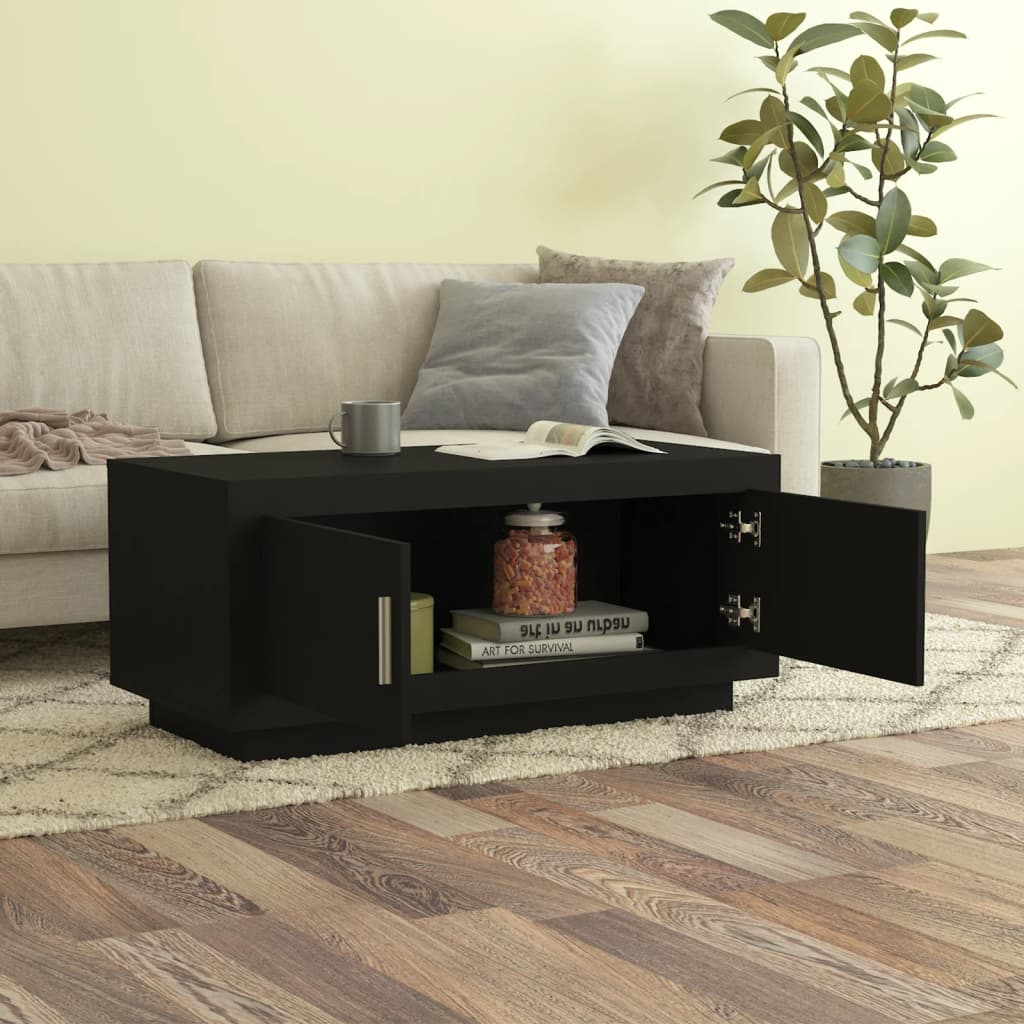 Coffee table, black, 102x50x45 cm, composite wood