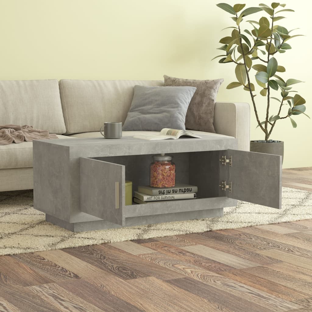 Coffee table, concrete grey, 102x50x45 cm, composite wood