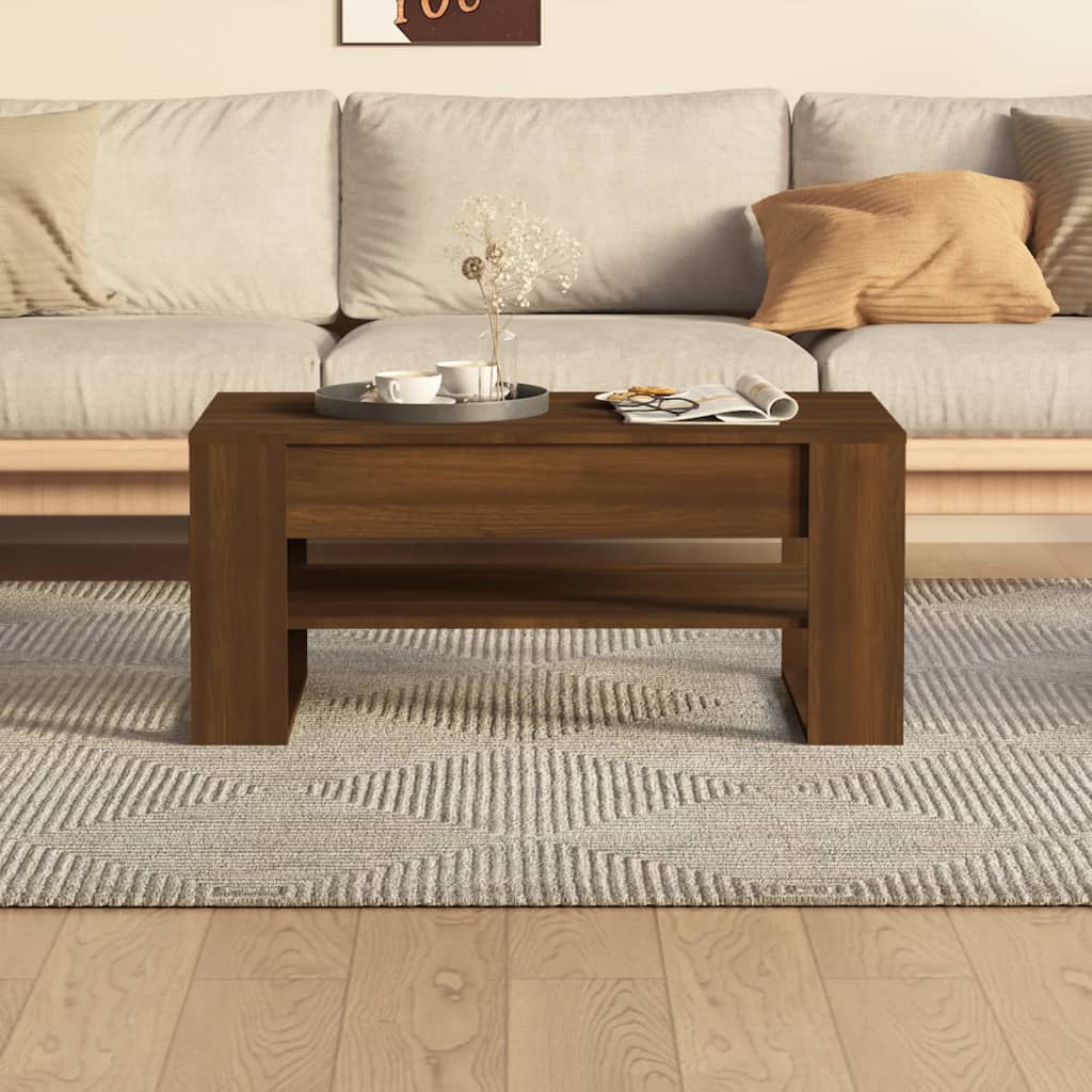 Măsuță de cafea, stejar maro, 102x55x45 cm, lemn prelucrat