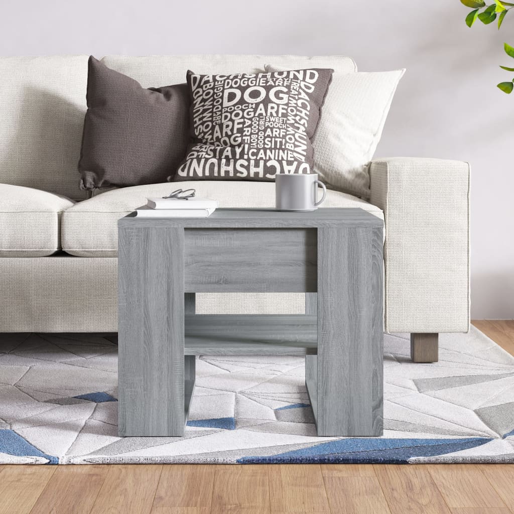 Coffee table, sonoma grey, 55.5x55x45 cm, processed wood