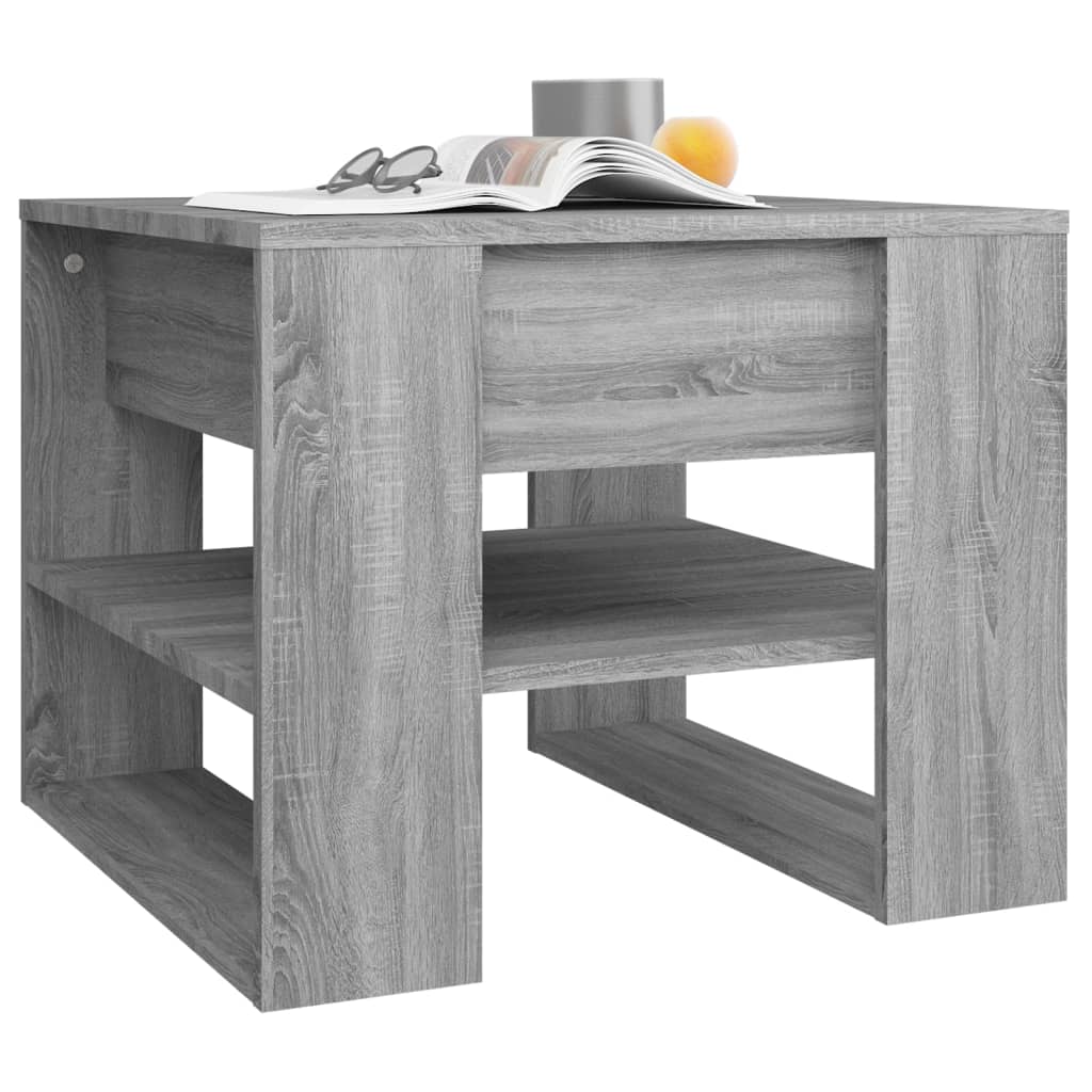Coffee table, sonoma grey, 55.5x55x45 cm, processed wood