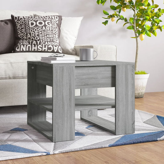 Coffee table, sonoma grey, 55.5x55x45 cm, processed wood