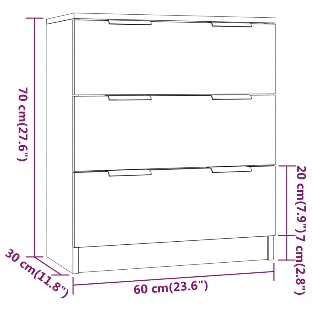 Dulap, sonoma gri, 60x30x70 cm, lemn prelucrat