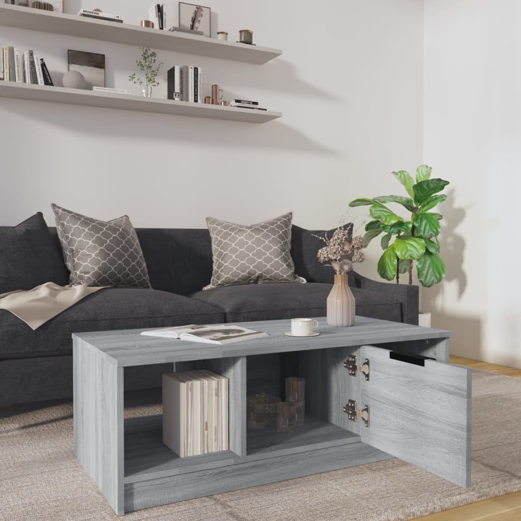 Coffee table, sonoma grey, 102x50x36 cm, processed wood