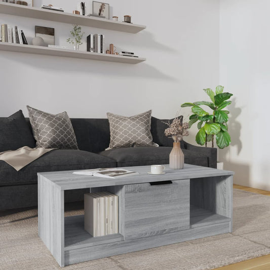 Coffee table, sonoma grey, 102x50x36 cm, processed wood
