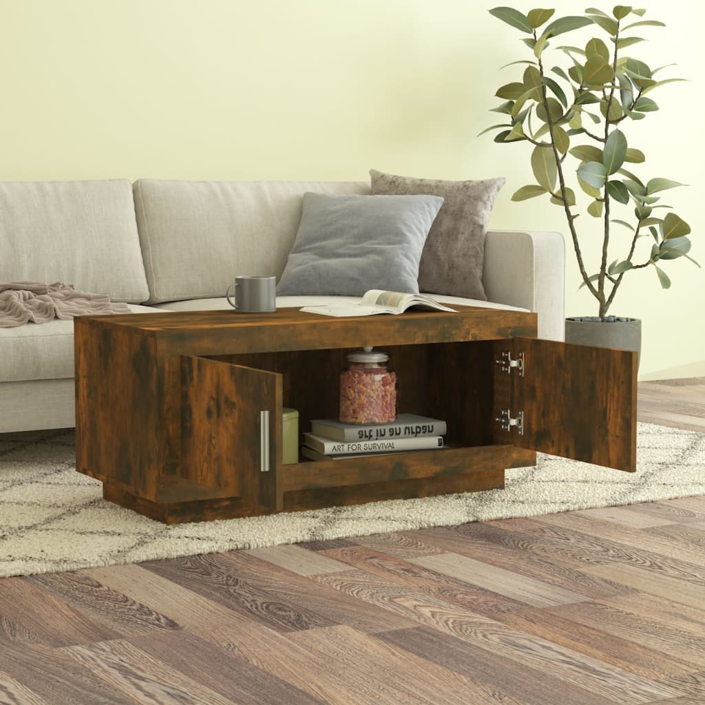 Coffee table, smoked oak, 102x50x45 cm, composite wood