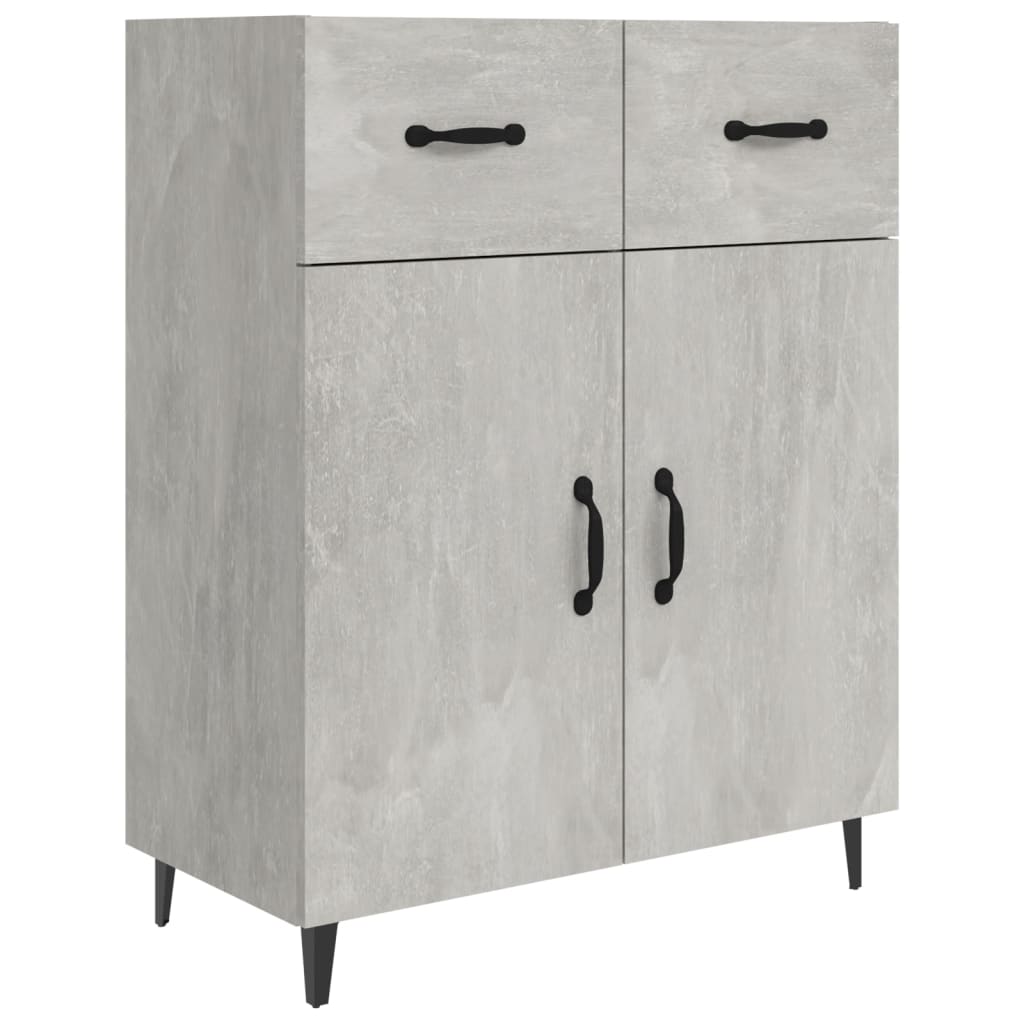 Dulap, gri beton, 69,5x34x90 cm, lemn compozit