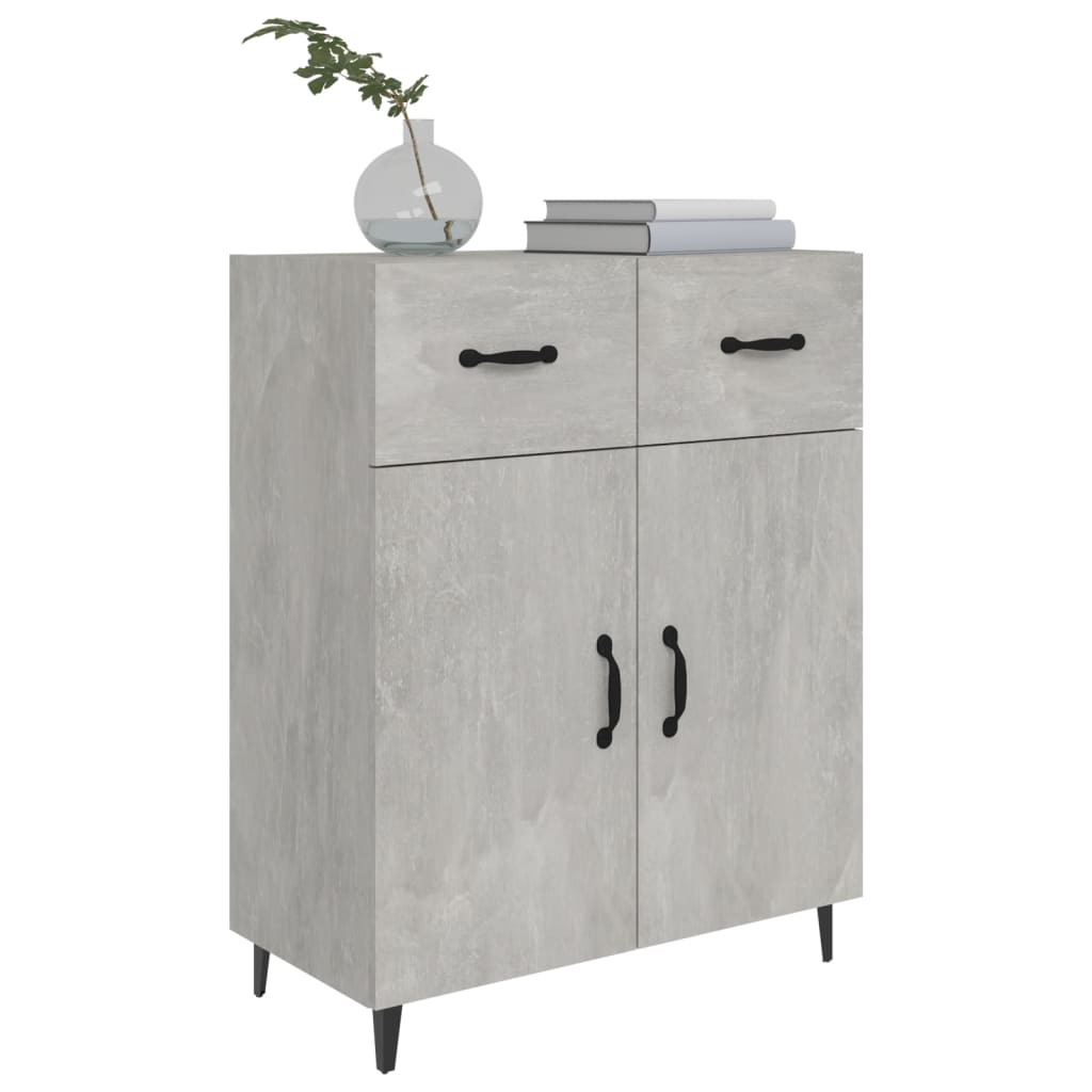 Dulap, gri beton, 69,5x34x90 cm, lemn compozit