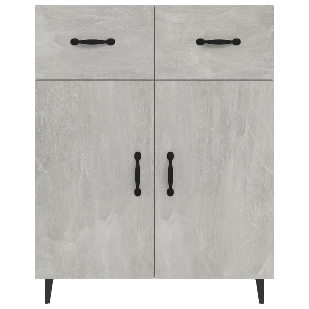 Dulap, gri beton, 69,5x34x90 cm, lemn compozit