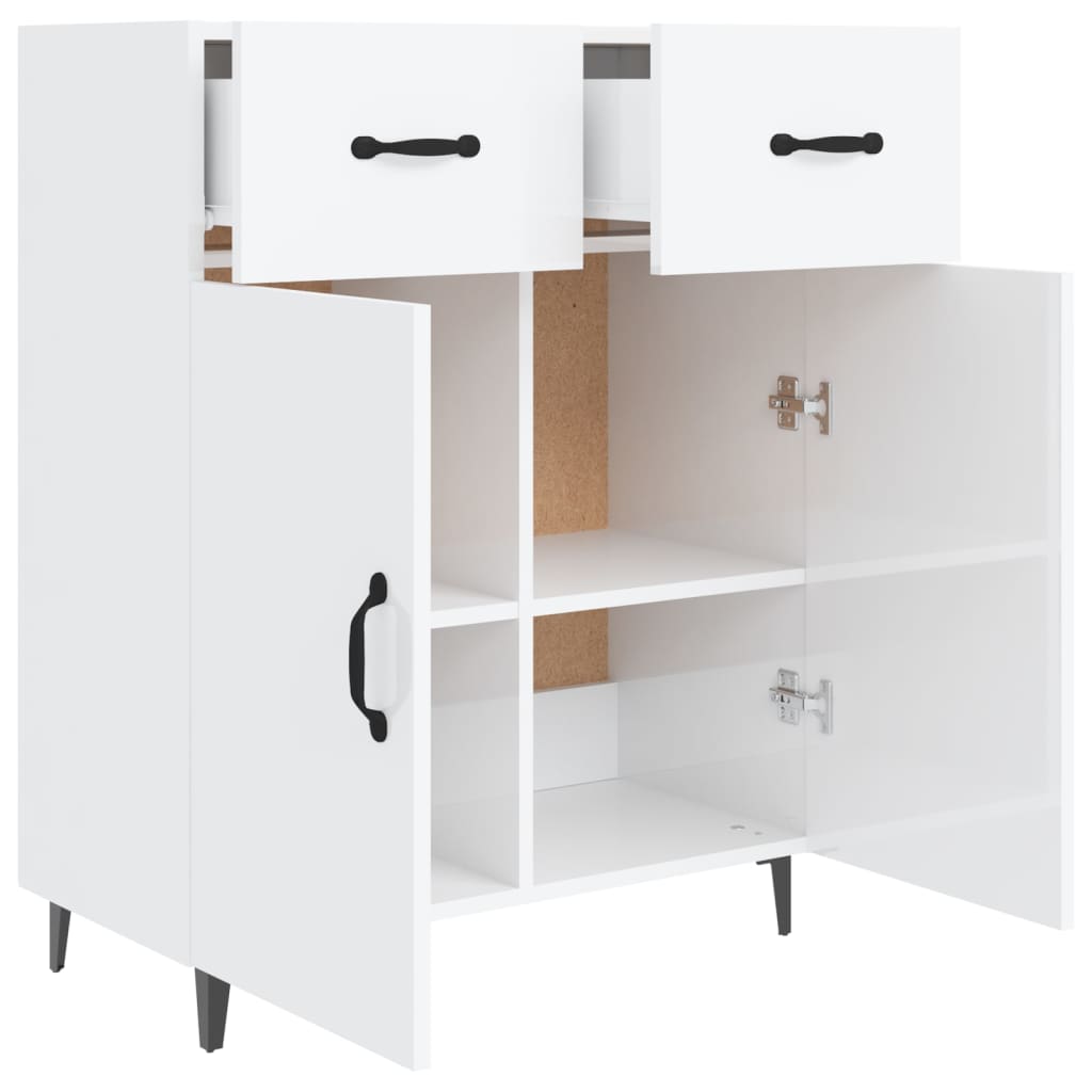 Dulap, alb extralucios, 69,5x34x90 cm, lemn compozit