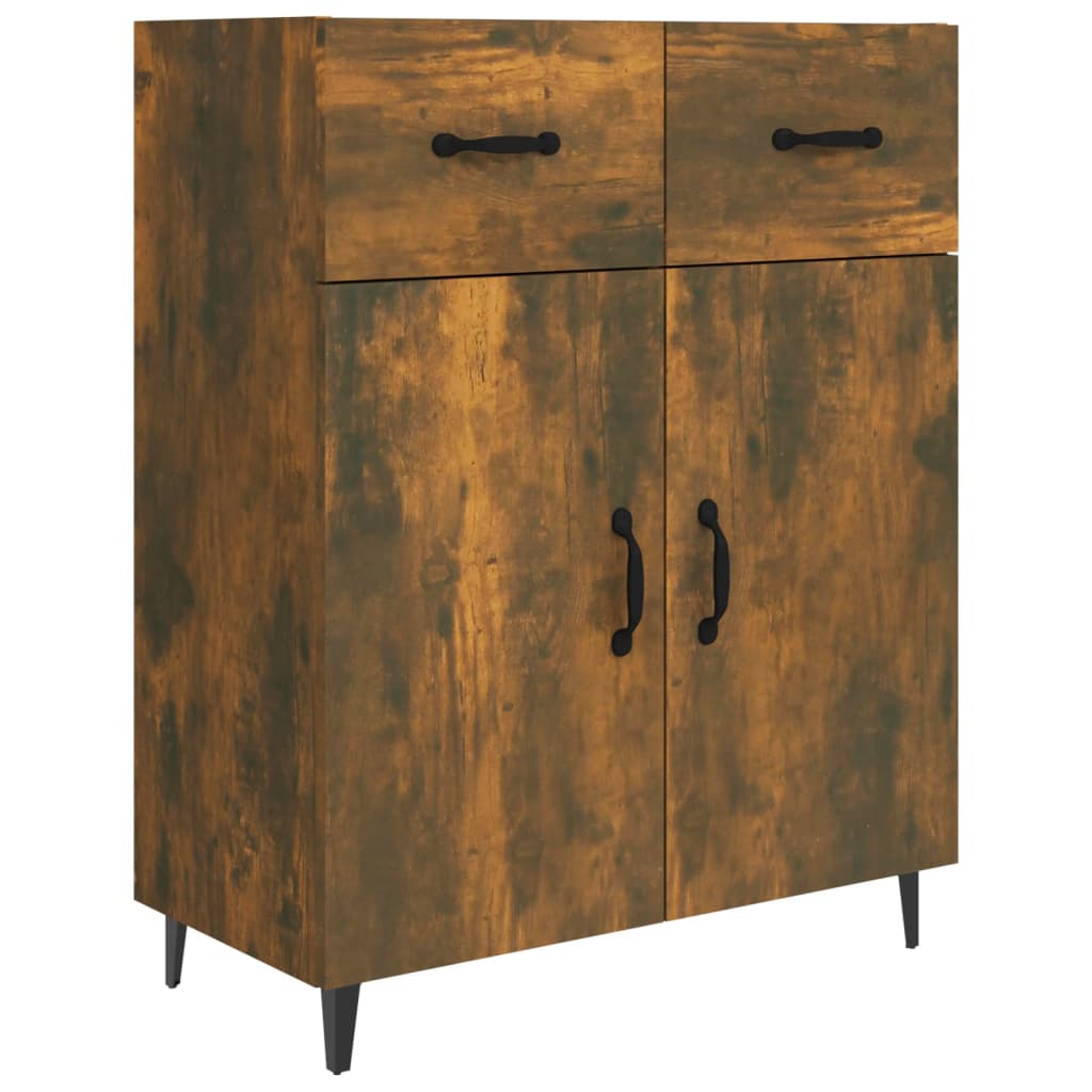 Dulap, stejar fumuriu, 69,5x34x90 cm, lemn compozit
